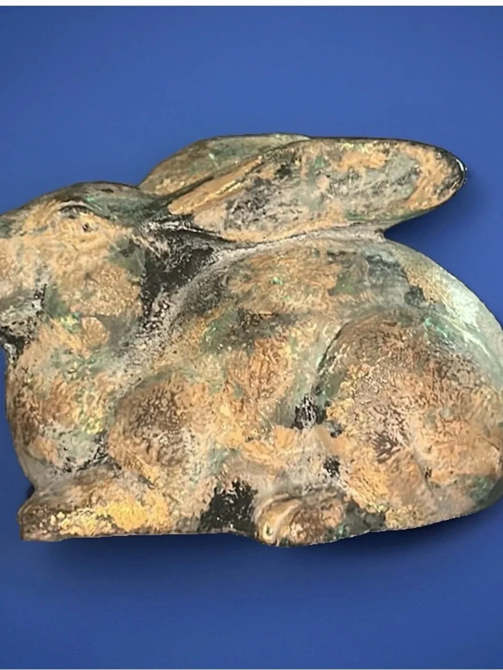 Vintage Japanese Bronze Rabbit Figure Excellent Patina And Texture